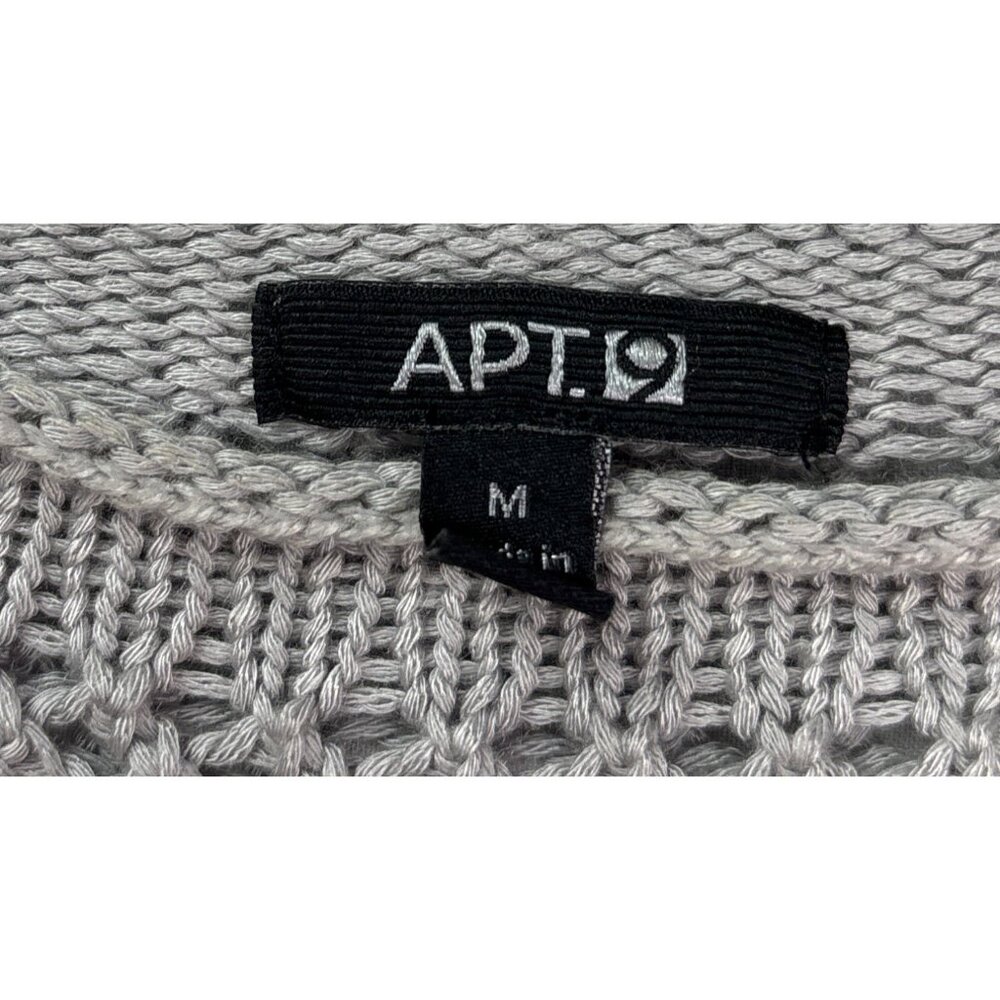 Apt 9 Open Knit Color Block Sweater Size M Grey Y… - image 5